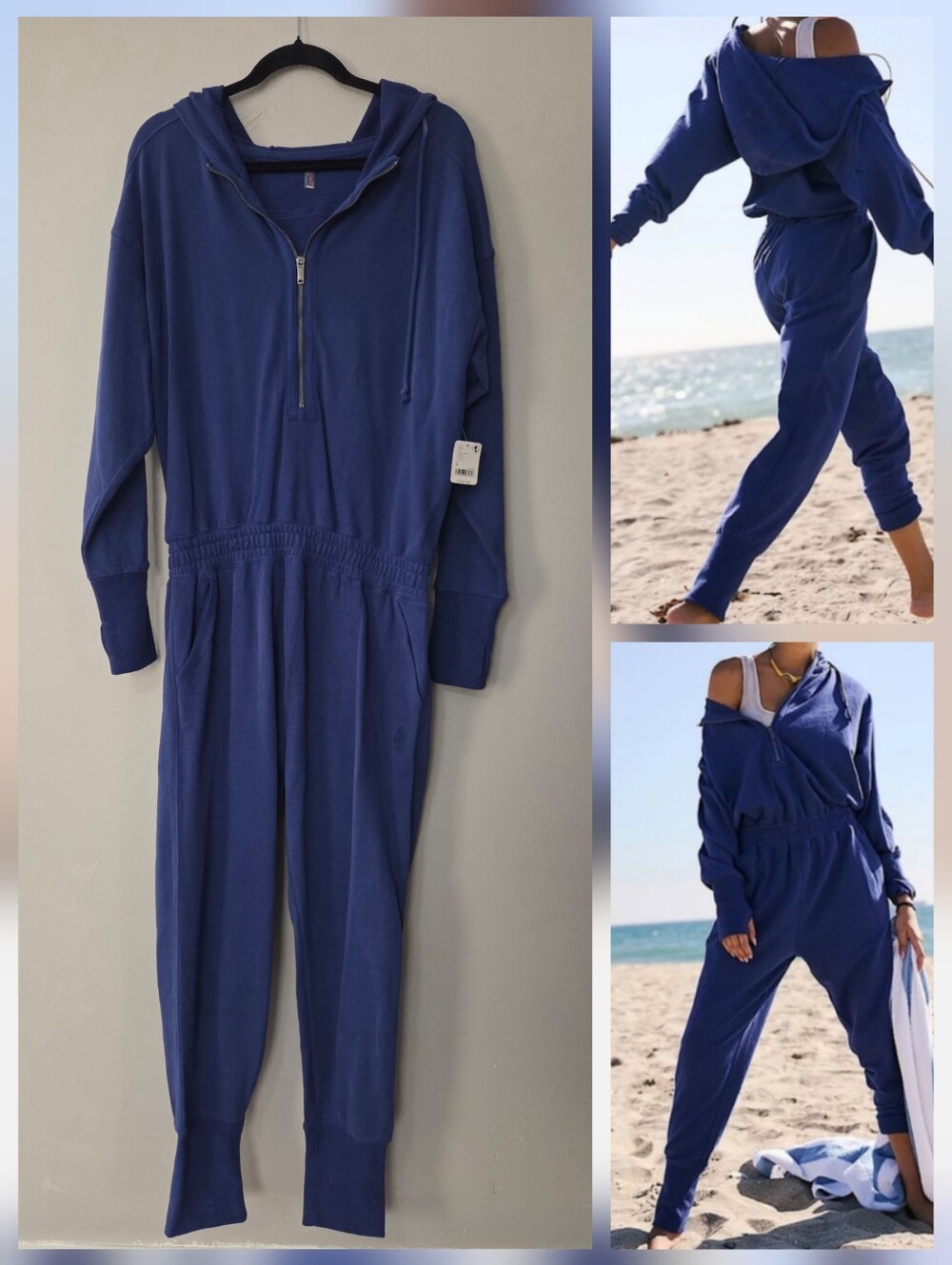 Free People Movement Training Day Jumpsuit Blue Indigo